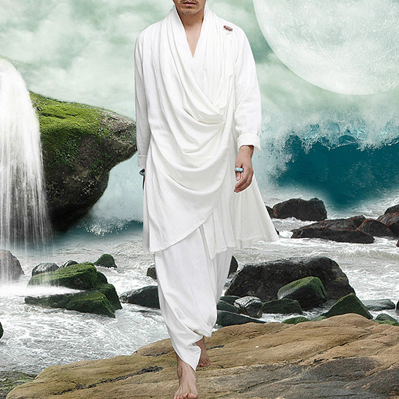 Set Of Loose Ethnic Linen Long Cloak