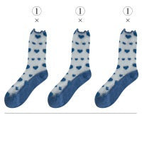 Love Socks Female Middle Tube Transparent Korean Glass Silk Ins Tide Crystal Socks