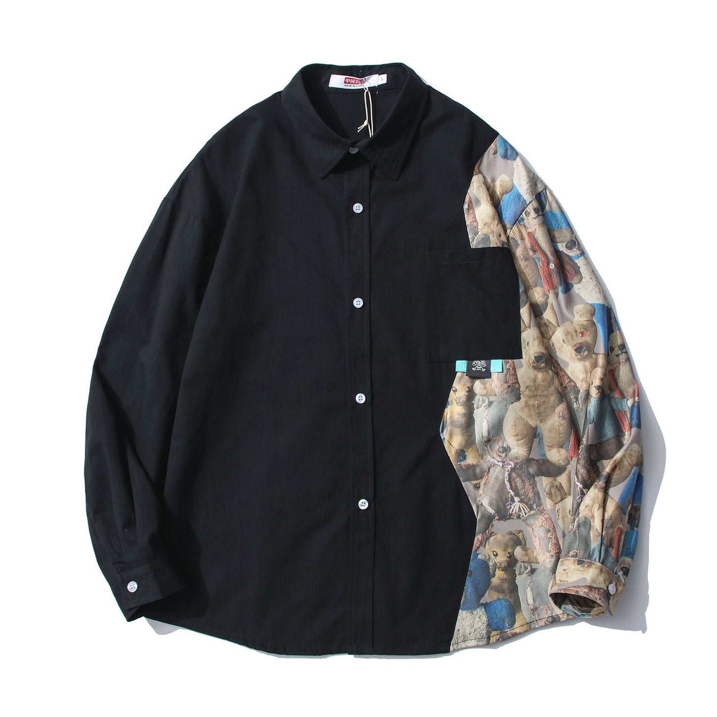 Shirt BF Style CoupleJacket Stitching Tooling Long-Sleeved Shirt
