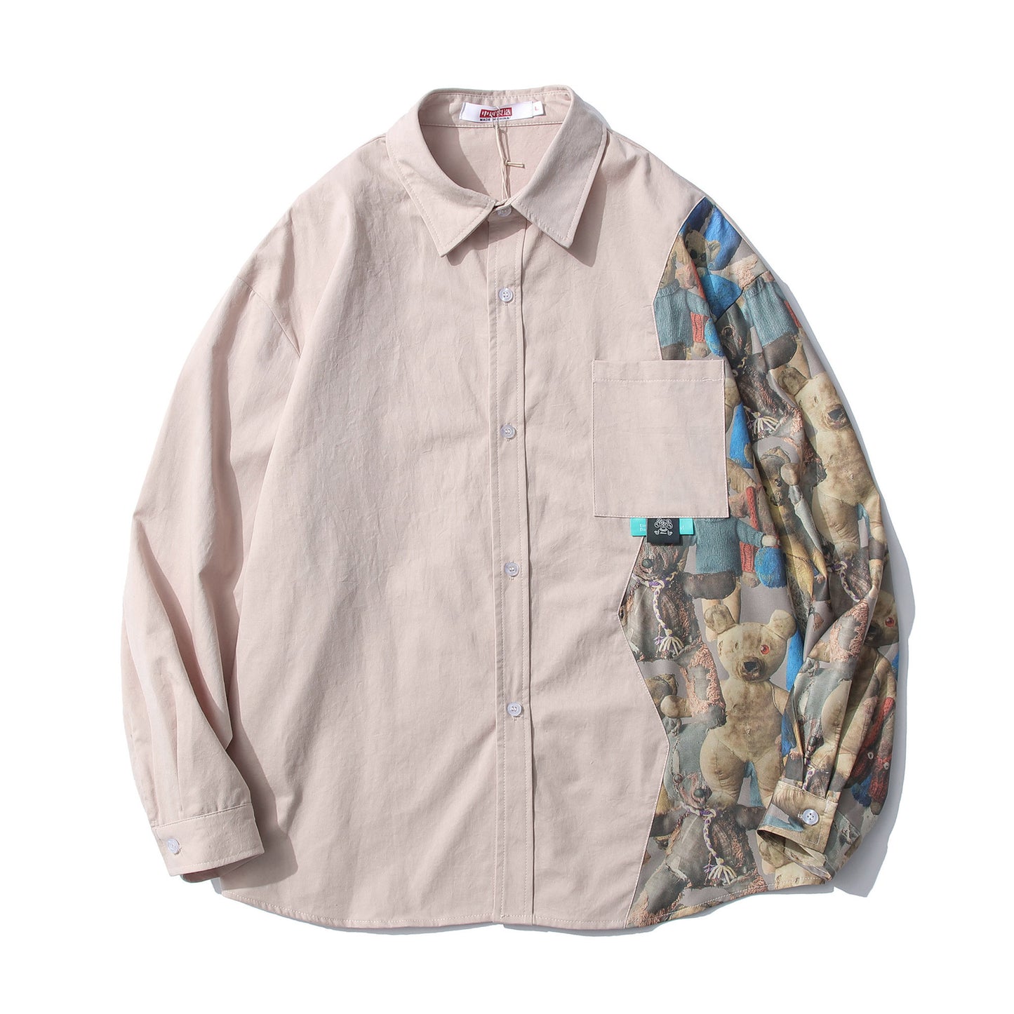 Shirt BF Style CoupleJacket Stitching Tooling Long-Sleeved Shirt
