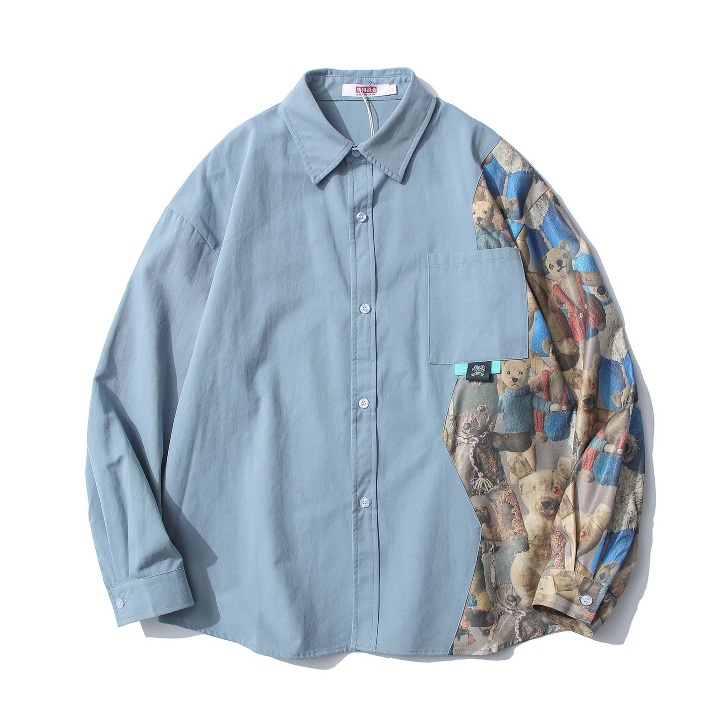 Shirt BF Style CoupleJacket Stitching Tooling Long-Sleeved Shirt