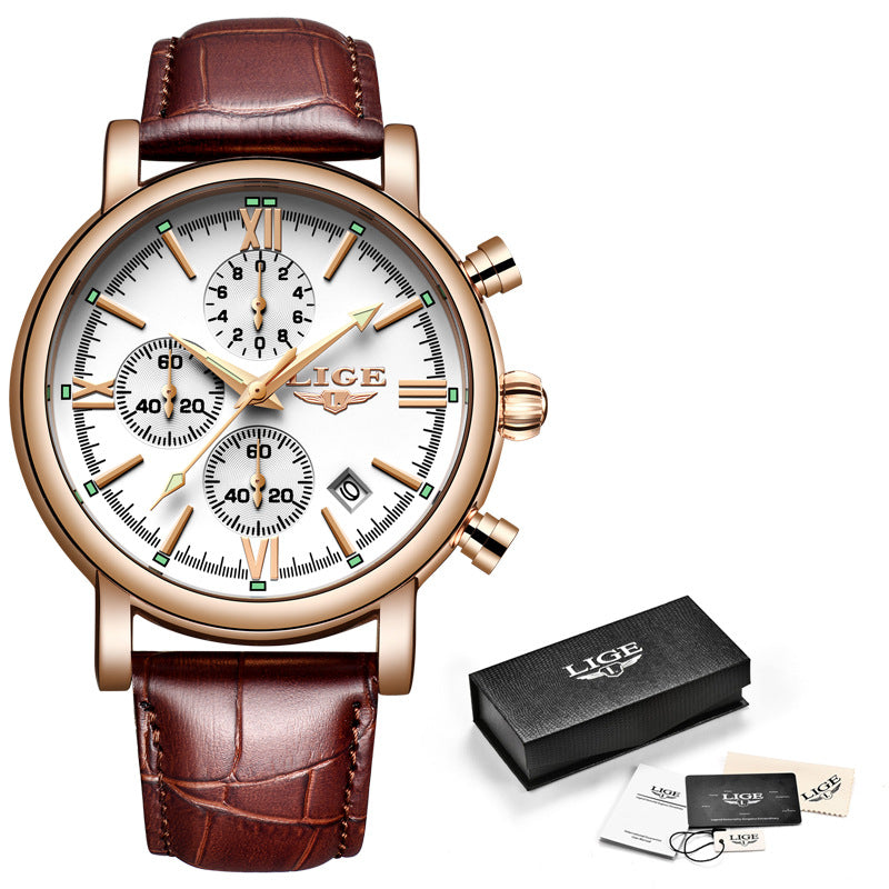 Men's Quartz Multi-function Waterproof Watch