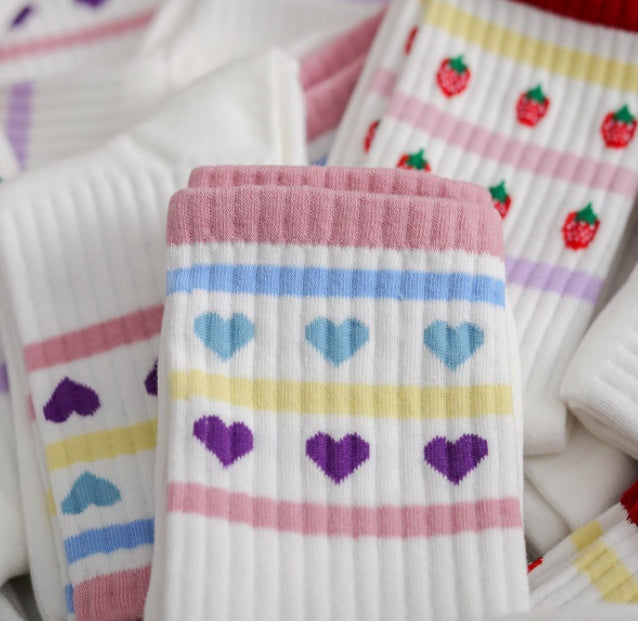 Little Love Japanese Cute Strawberry Middle Tube Girl Stockings