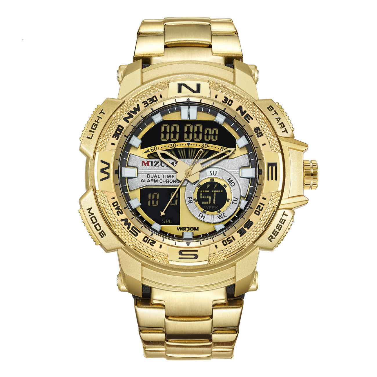 New Men's Watch Waterproof Steel Band Quartz Watch Sports Electronic Watch