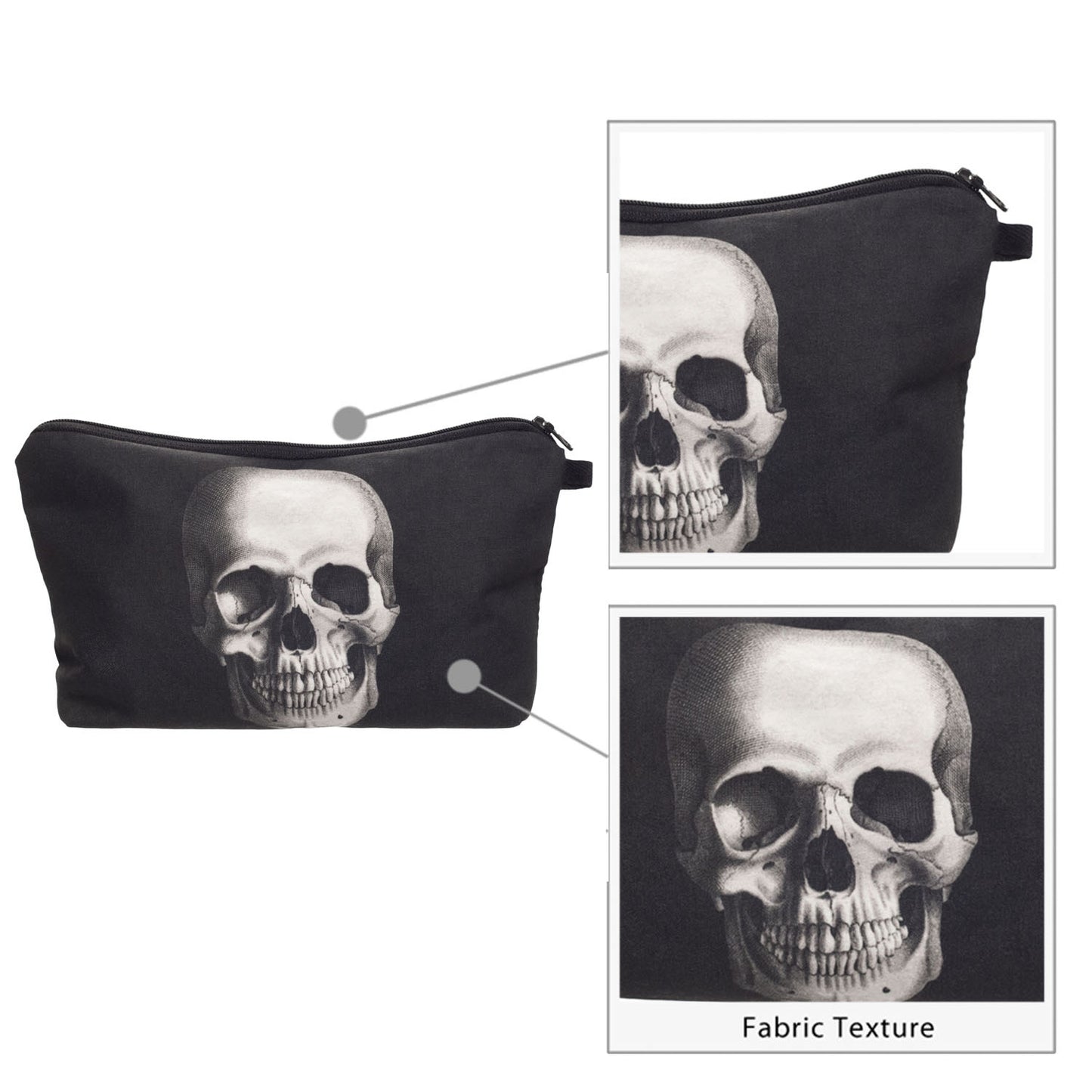 Digital Printing Skull Polyester Cosmetic Bag