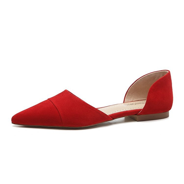 Ladies Shallow Pointed Toe Flat Peas Shoes Single Shoes