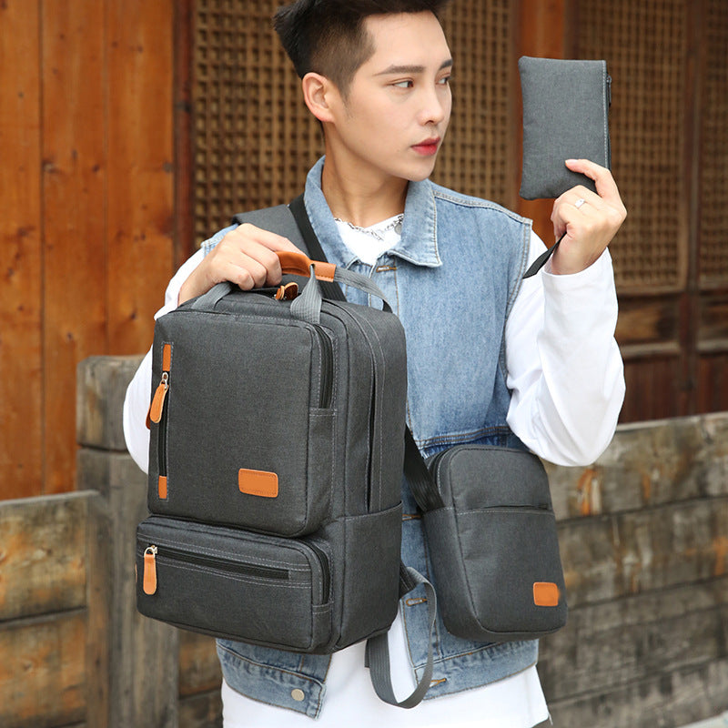 Three-Piece Large-Capacity Business And Leisure Travel Backpack