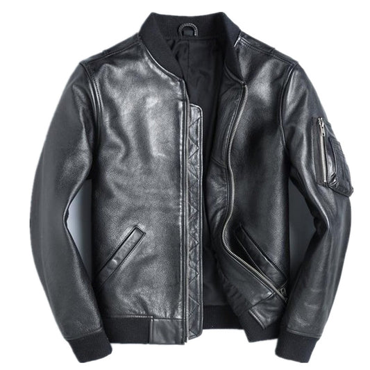 New Black Leather Leather Men's Baseball Uniform Short