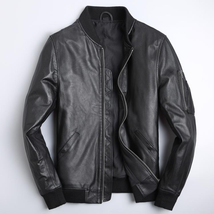 New Black Leather Leather Men's Baseball Uniform Short