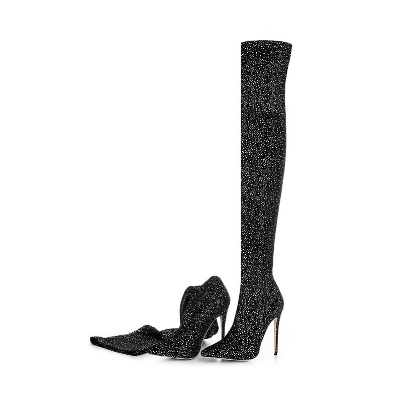 Stretch Cloth Over The Knee Boots Women's Shoes Plus Size