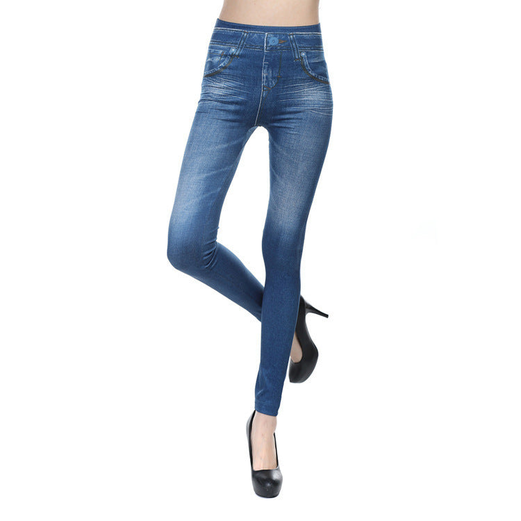 Dame tynd denim-korset med rigtige lommer