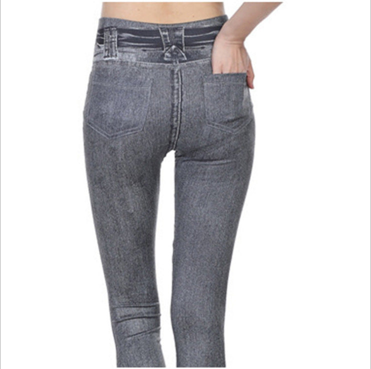 Dame tynd denim-korset med rigtige lommer