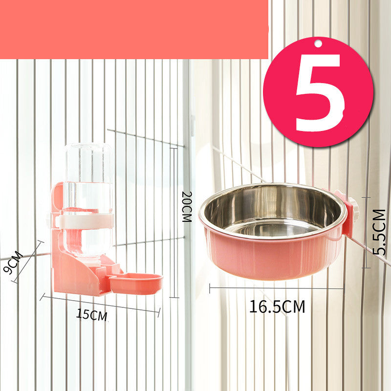 Food Bowl Neck Guard Stainless Steel Fixed Hanging Cage Cat Water Bowl Pet Bowl