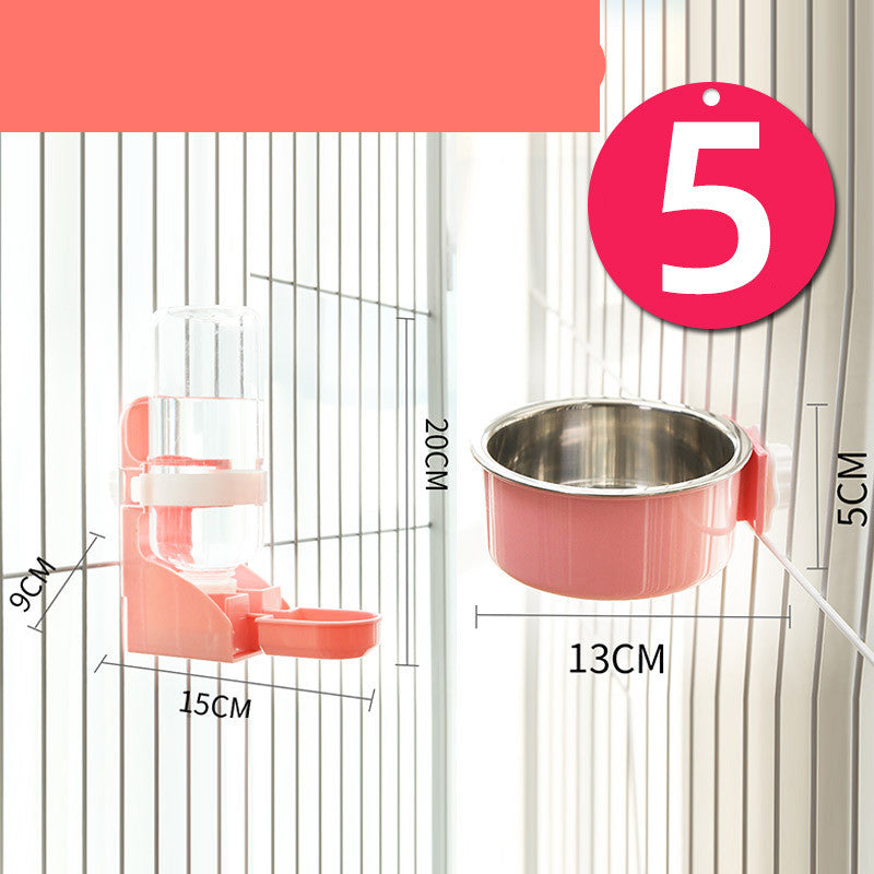 Food Bowl Neck Guard Stainless Steel Fixed Hanging Cage Cat Water Bowl Pet Bowl