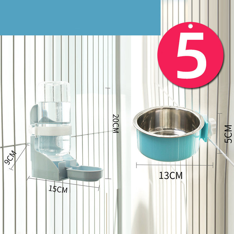 Food Bowl Neck Guard Stainless Steel Fixed Hanging Cage Cat Water Bowl Pet Bowl