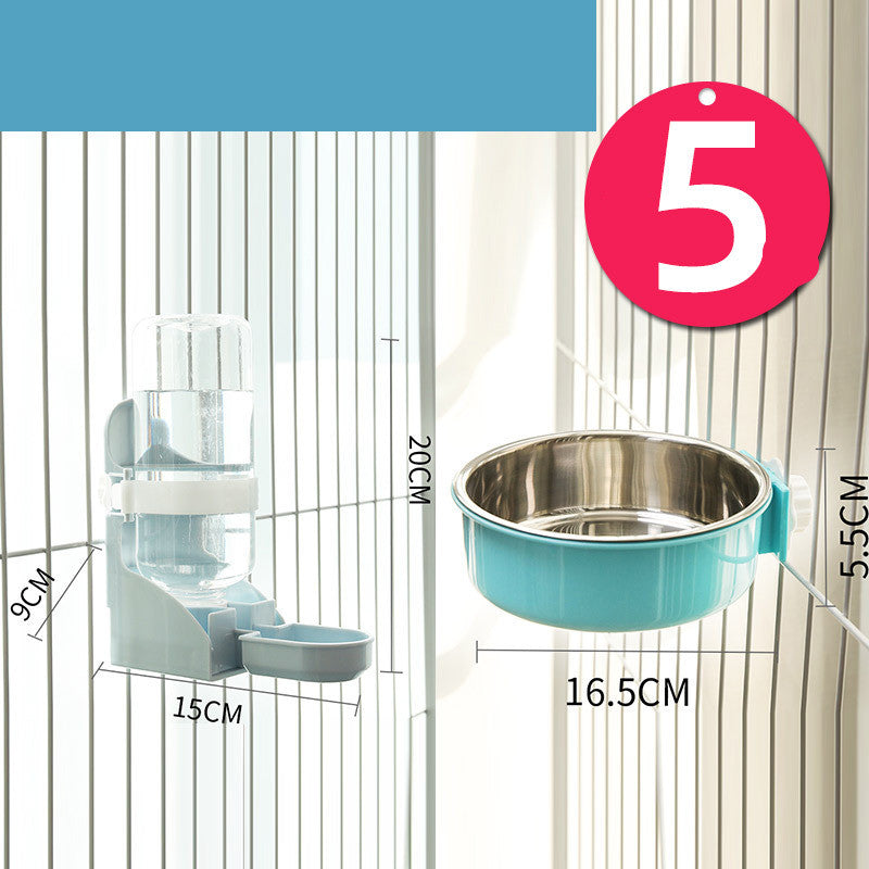 Food Bowl Neck Guard Stainless Steel Fixed Hanging Cage Cat Water Bowl Pet Bowl