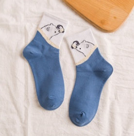 Women's Tall Polar Bear Cartoon Cotton Stockings