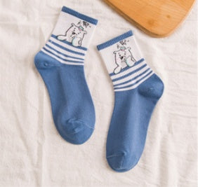 Women's Tall Polar Bear Cartoon Cotton Stockings