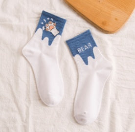 Women's Tall Polar Bear Cartoon Cotton Stockings
