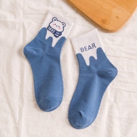 Women's Tall Polar Bear Cartoon Cotton Stockings