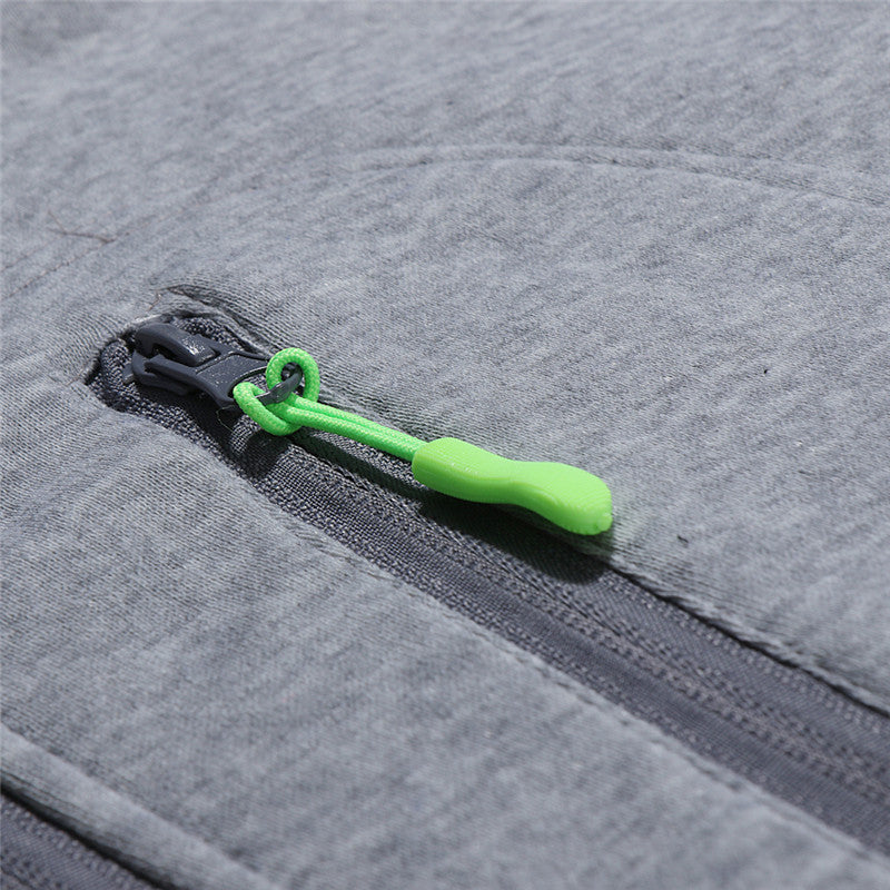 Slim Fit Zipper Embellished Hoodie Men's Pullover Sweater