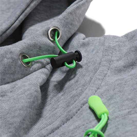 Slim Fit Zipper Embellished Hoodie Men's Pullover Sweater