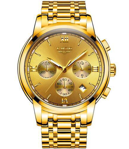 Watch Men's Quartz Watch Stainless Steel Belt Men's Watch Automatic Luminous Waterproof Men's Watch Multifunctional Fashion
