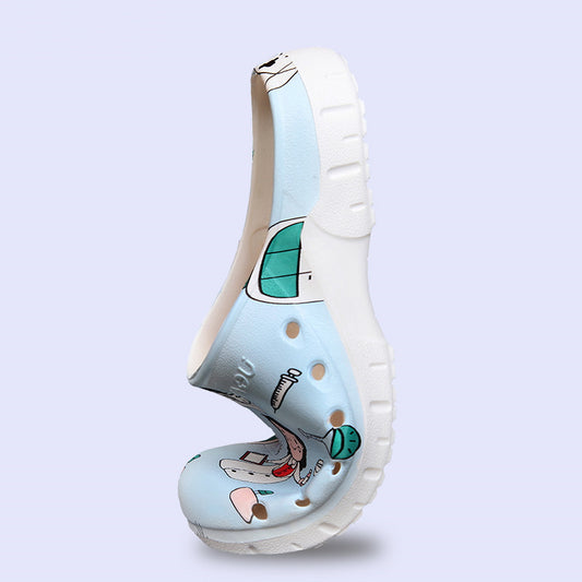 Operating Room Slippers Women Soft Sole Toe Cap Shoes