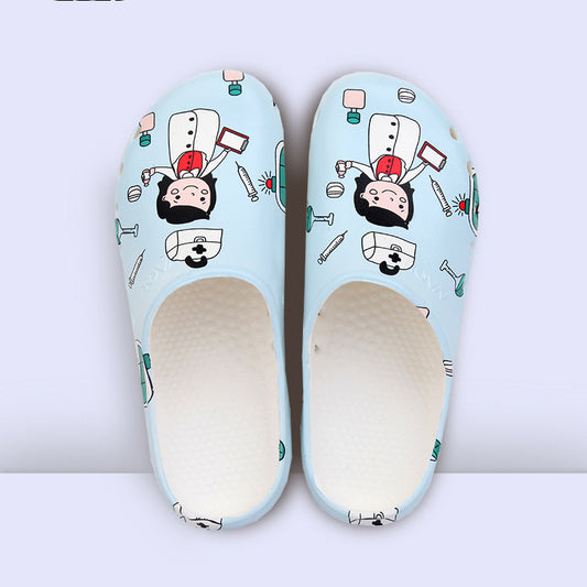 Operating Room Slippers Women Soft Sole Toe Cap Shoes