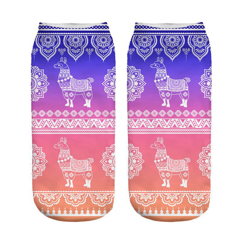 Digital Printed Alpaca Women's Pump Socks 3D