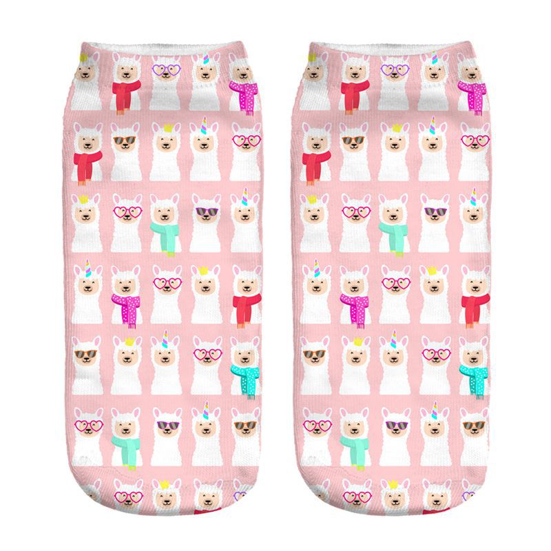 Digital Printed Alpaca Women's Pump Socks 3D