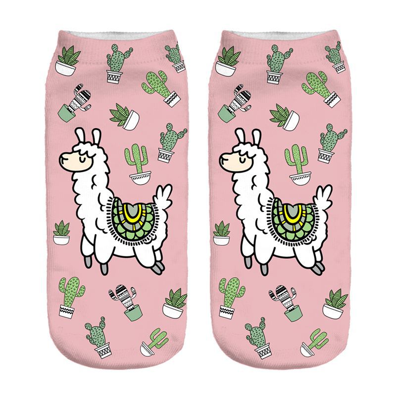 Digital Printed Alpaca Women's Pump Socks 3D