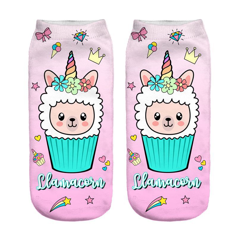 Digital Printed Alpaca Women's Pump Socks 3D
