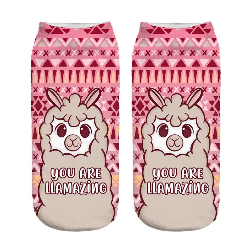 Digital Printed Alpaca Women's Pump Socks 3D