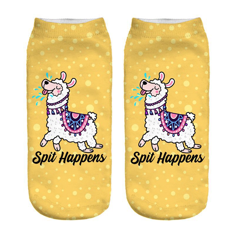 Digital Printed Alpaca Women's Pump Socks 3D
