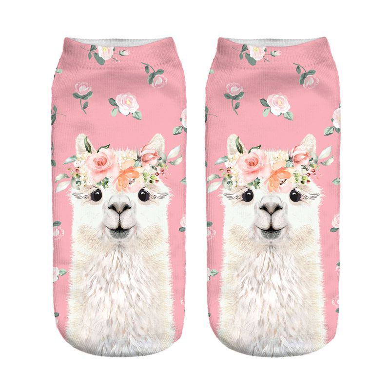 Digital Printed Alpaca Women's Pump Socks 3D