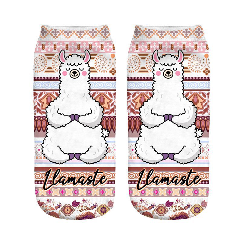 Digital Printed Alpaca Women's Pump Socks 3D
