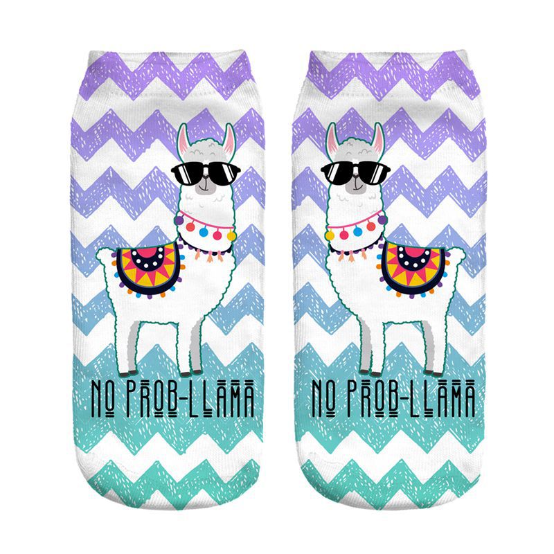 Digital Printed Alpaca Women's Pump Socks 3D