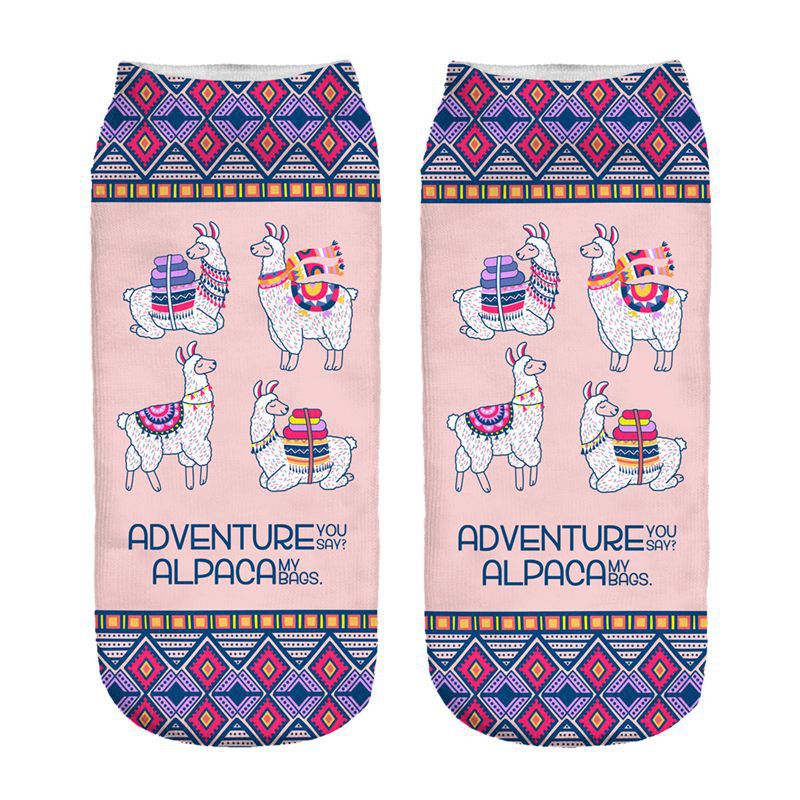 Digital Printed Alpaca Women's Pump Socks 3D
