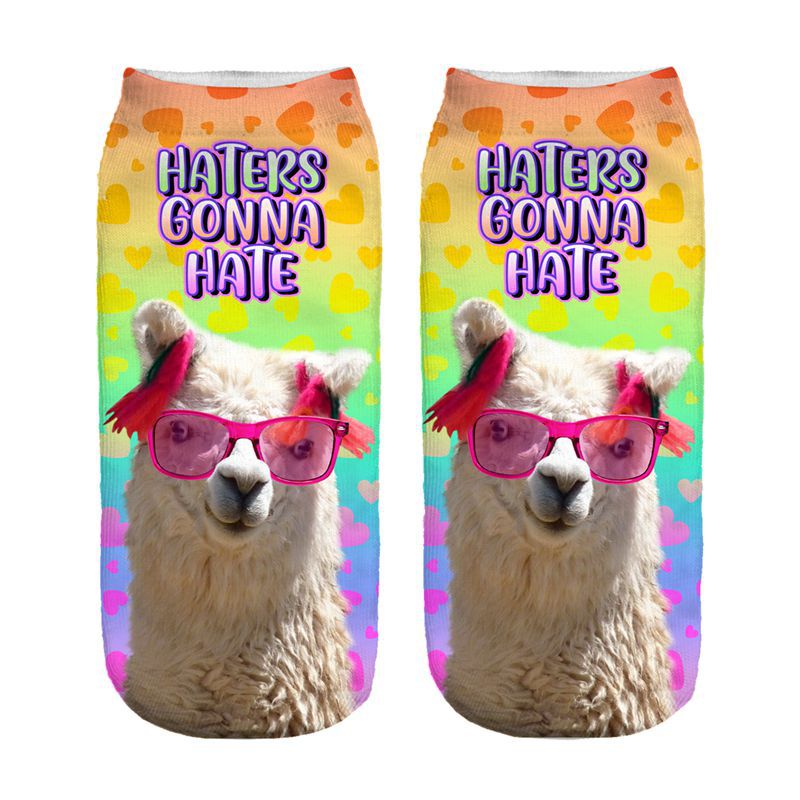 Digital Printed Alpaca Women's Pump Socks 3D