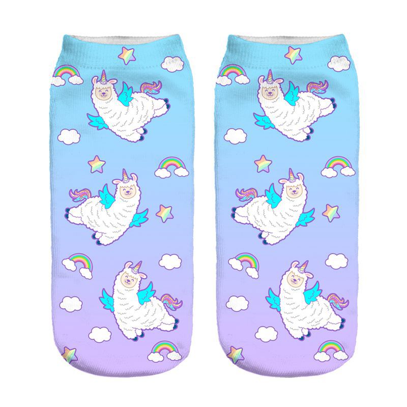 Digital Printed Alpaca Women's Pump Socks 3D