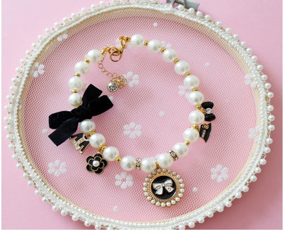 Pet Dog Cat Pearl Necklace Accessory Pendant