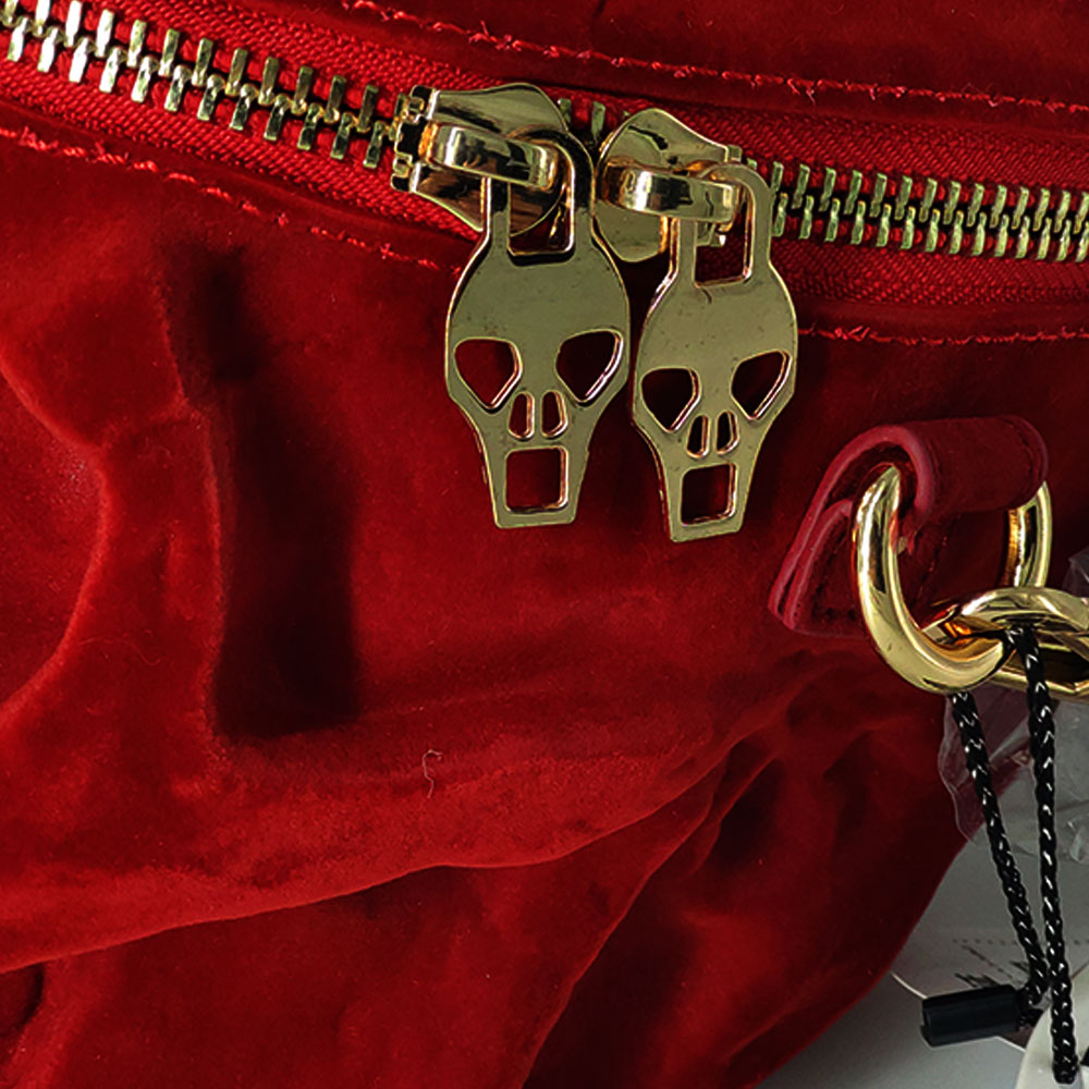 Gothic Velvet Skull Bag 3D Black Zipper Purse Portable Shoulder Tote Goth Hand Bag Skull Bag Motorcycles Bag
