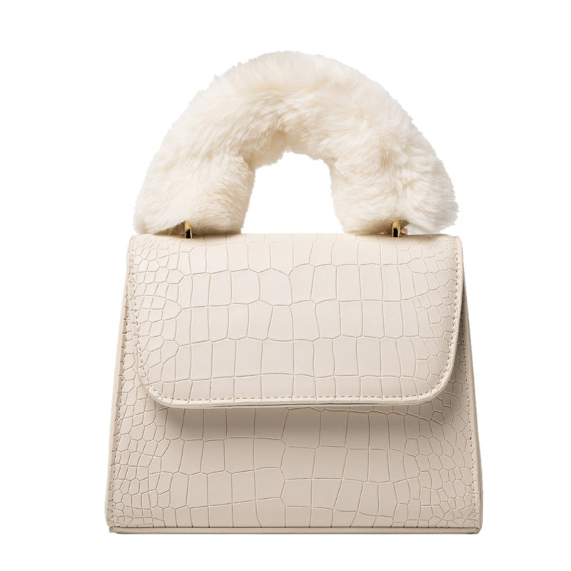 Female Bag Plush Portable Small Square Bag Fashionable And Versatile