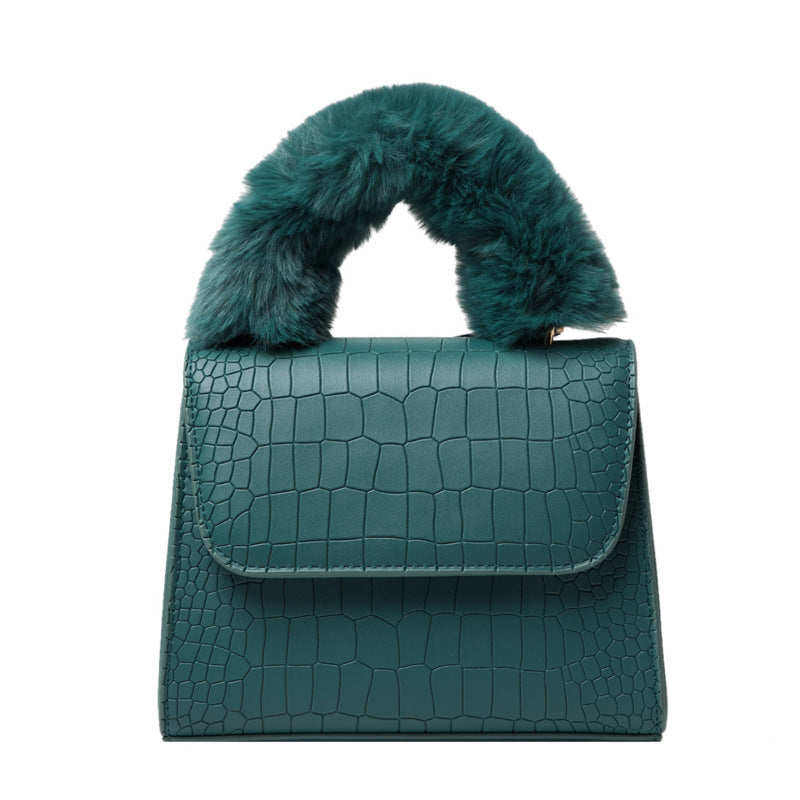 Female Bag Plush Portable Small Square Bag Fashionable And Versatile