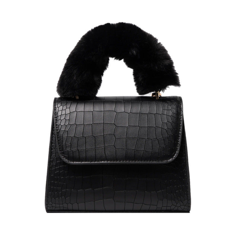Female Bag Plush Portable Small Square Bag Fashionable And Versatile