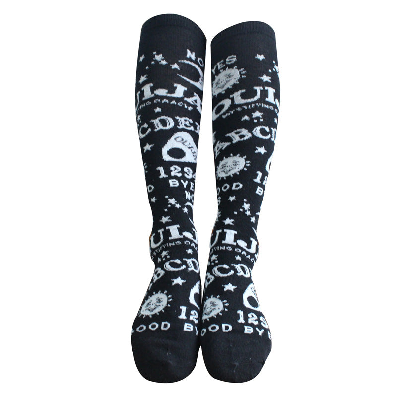 European And American Sun Letters Mid-Tube Kknee-LengthWomen's Socks
