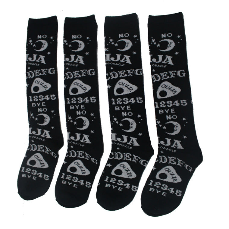 European And American Sun Letters Mid-Tube Kknee-LengthWomen's Socks