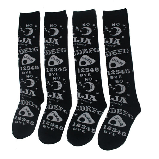 European And American Sun Letters Mid-Tube Kknee-LengthWomen's Socks