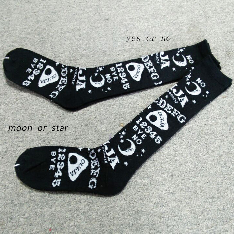 European And American Sun Letters Mid-Tube Kknee-LengthWomen's Socks